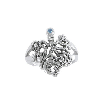 Gemstone Cimaruta Witch Ring TRI1581 - Jewelry